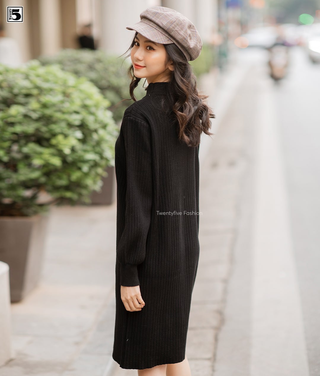 Váy len suông tay bồng, cổ lỡ, chất siêu đanh mịn Twentyfive 3609 | BigBuy360 - bigbuy360.vn