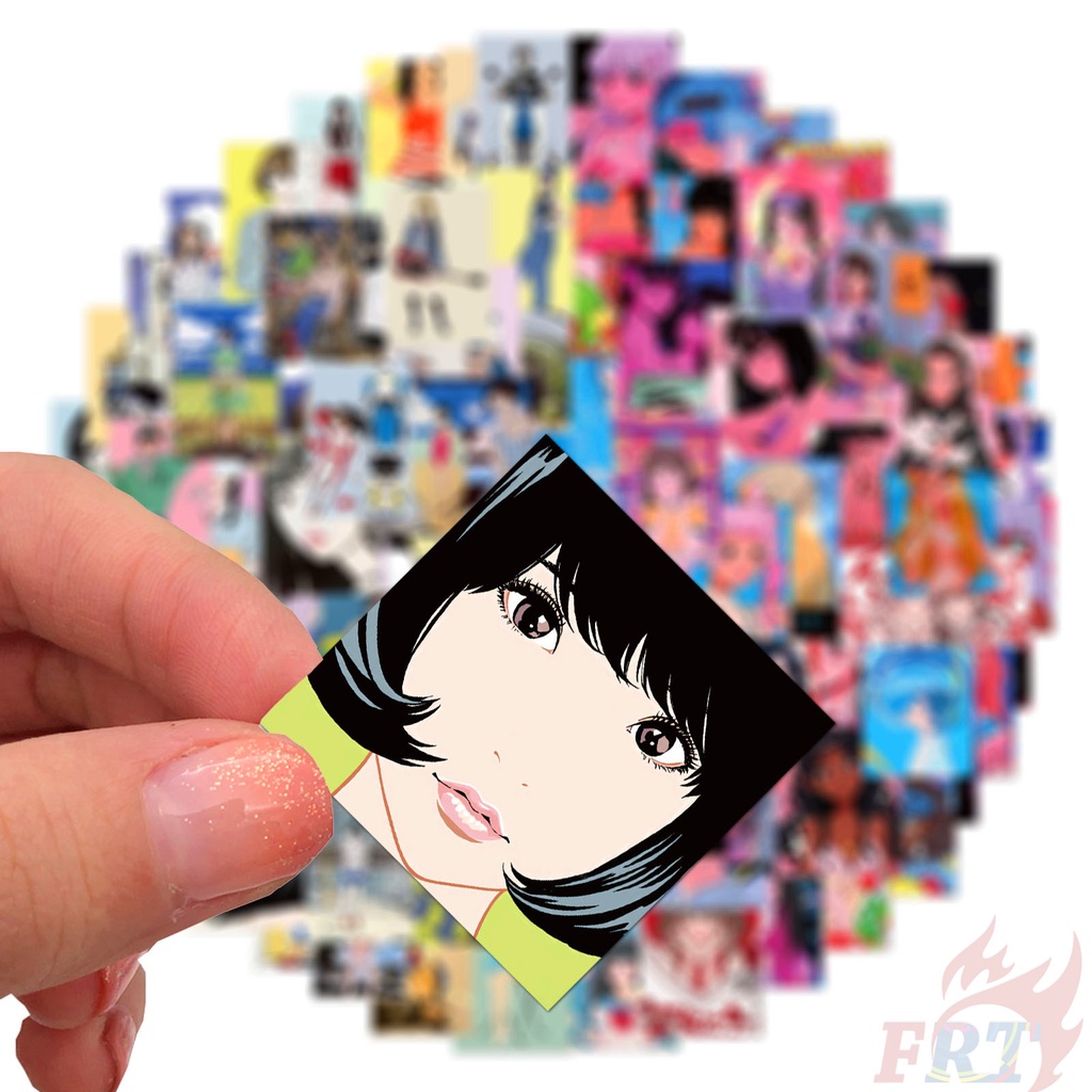 Bộ 100 miếng dán trang trí chống thấm nước hình cô gái nghệ thuật