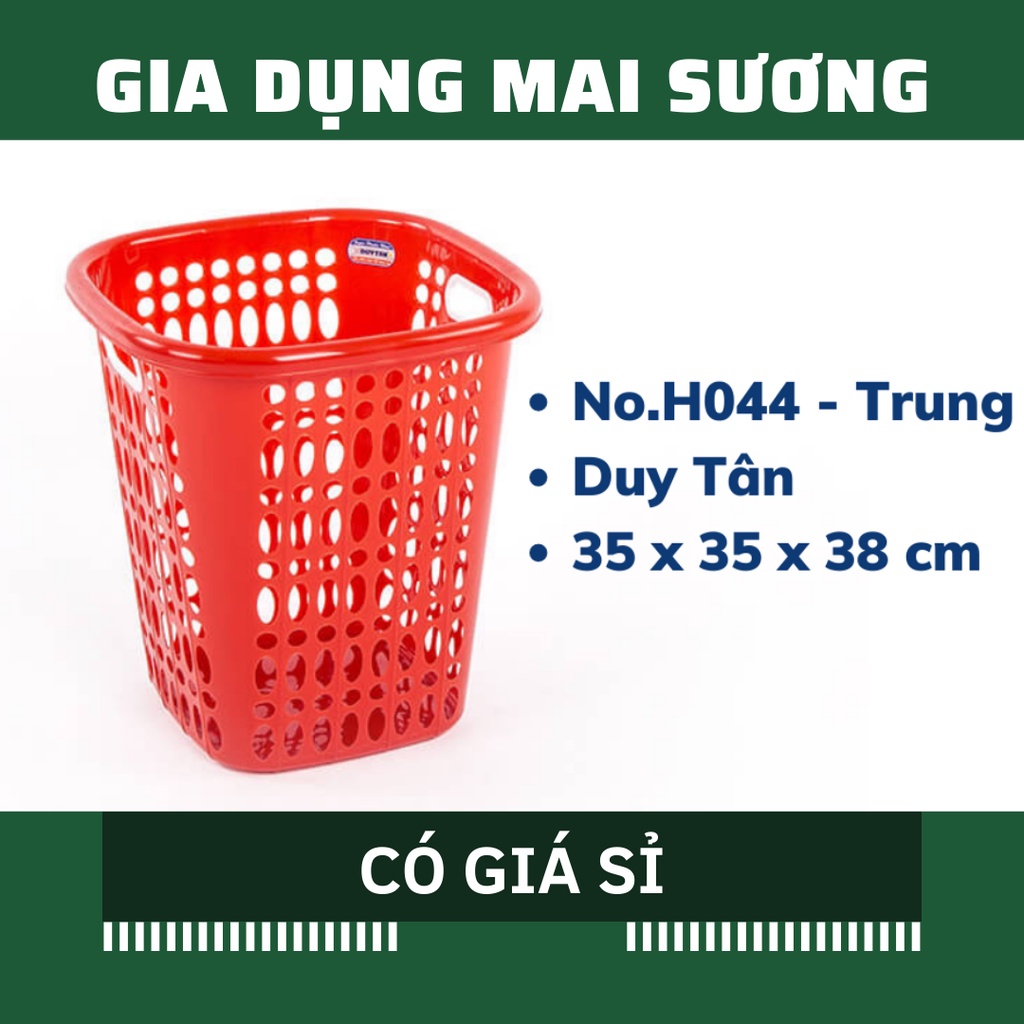 [Giá Sỉ] Sọt Rác Oval Trung H044 Giỏ Vuông Cao, Đựng Quần Áo đủ kích thước Duy Tân