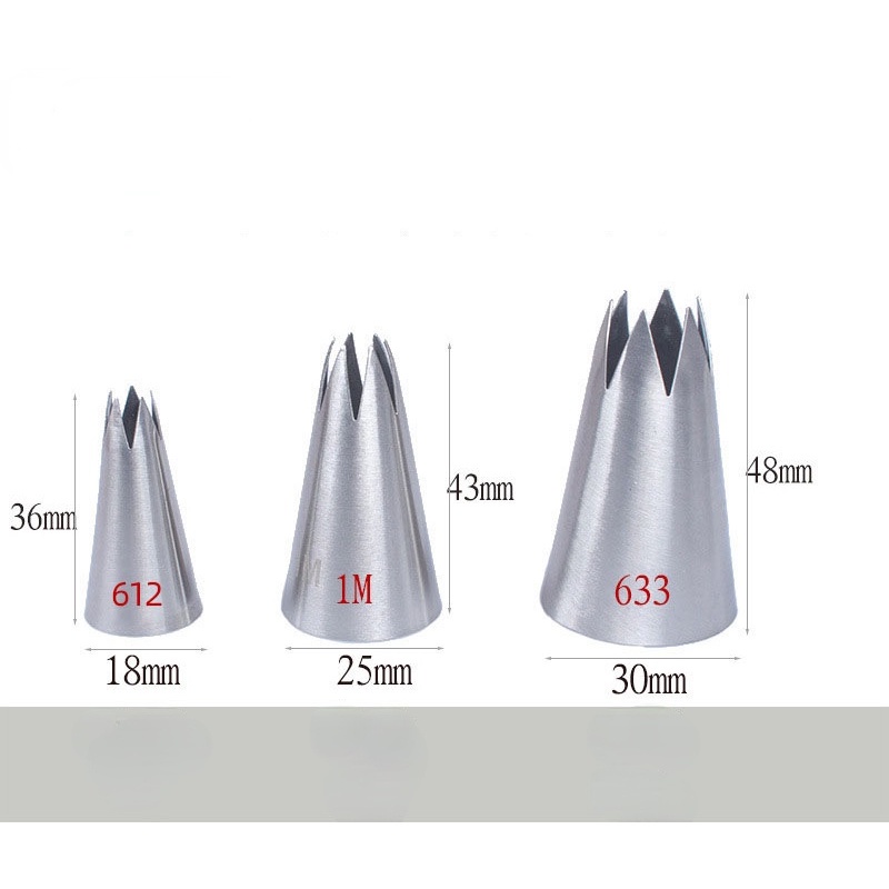 Set 3 đầu bắt bông kem trang trí bánh loại 1m 612 633