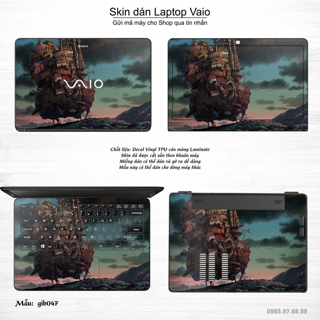 Skin dán Laptop Sony Vaio in hình Ghibli film (inbox mã máy cho Shop)