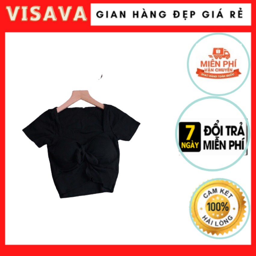 Áo Kiểu Nữ Croptop Visava Thun Borip Ôm body Cổ V Tôn Dáng Phong Cách Hàn Quốc  Mẫu Mới Siêu Thời Trang 2021