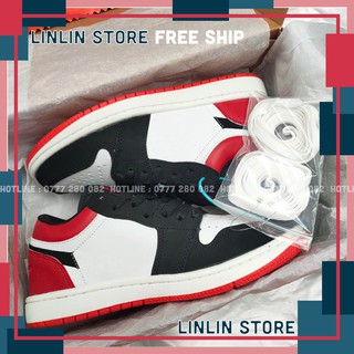 Giày jordan cổ thấp đỏ đen, giày jordan đỏ đen thấp cổ hàng cao cấp full box + bill
