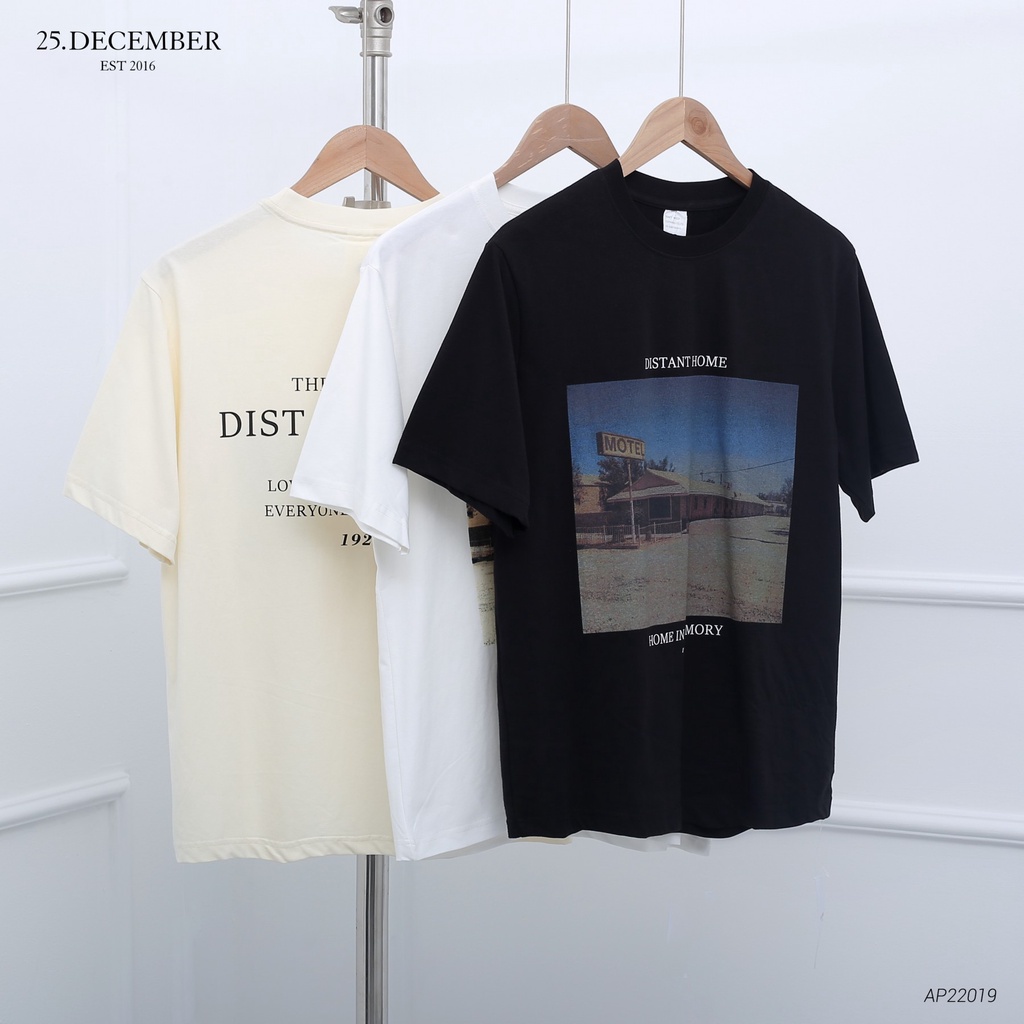 Áo phông họa tiết hình in đẹp, chất cotton dầy dặn - 25.December AP22019