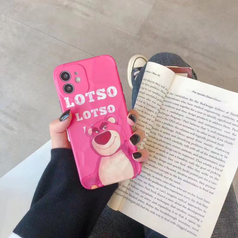 Ốp điện thoại mềm họa tiết gấu dâu dễ thương cho iPhone12 / 12ProMax / 12Mini / 11Pro Max / 11 / 7Plus / XS max / XR/X | BigBuy360 - bigbuy360.vn