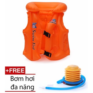 Áo phao tập bơi cho bé + 1 Bơm hơi cỡ lớn