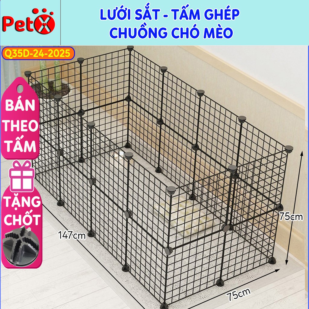 Chuồng mèo, chuồng chó lắp ghép (BÁN LẺ từng tấm 35x35 cm) bằng lưới thép, tấm nhựa, tặng 2 chốt/ tấm