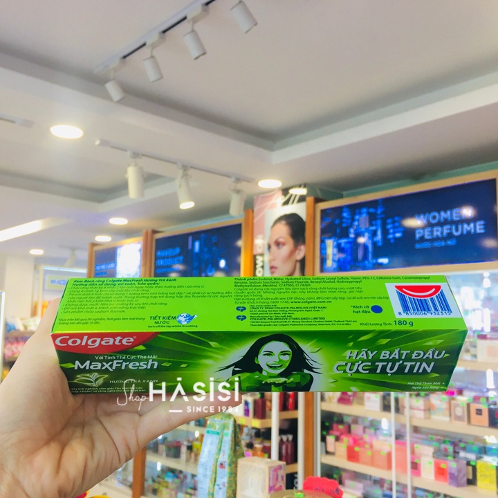 KEM ĐÁNH RĂNG COLGATE - Maxfresh Tinh Thể Cực The Mát 200g (Xanh Lá - Trà Xanh Mát Lạnh)