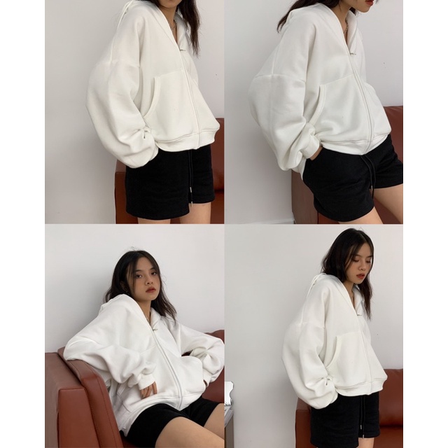 ÁO NỈ MŨ KHOÁ KÉO OVERSIZE CHUBBIE chất liệu nỉ bông dày dặn, ấm áp, form lửng - CHUBBIE BASIC Hoodie Zip | BigBuy360 - bigbuy360.vn