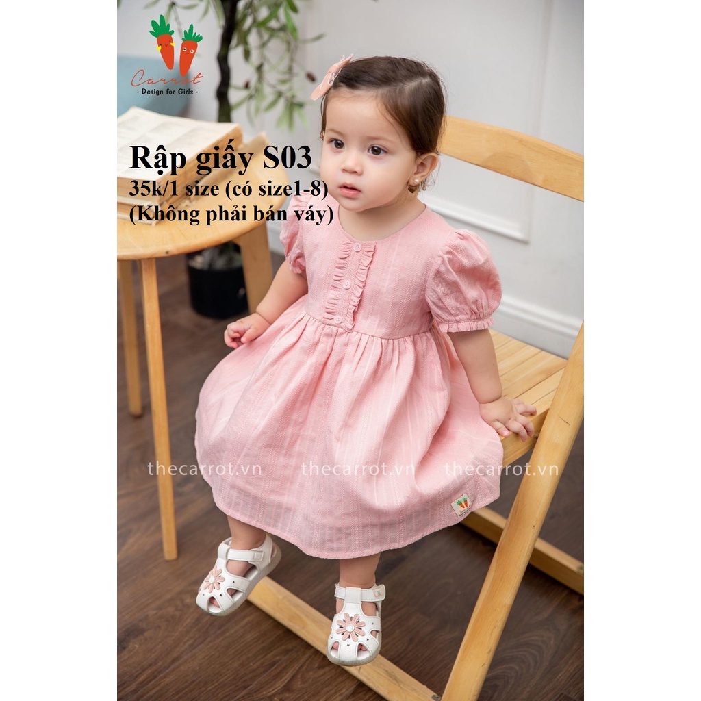 RẬP GIẤY VÁY BÉ S02 (KHÔNG PHẢI BÁN VÁY-đây là bản thiết kế bằng giấy)