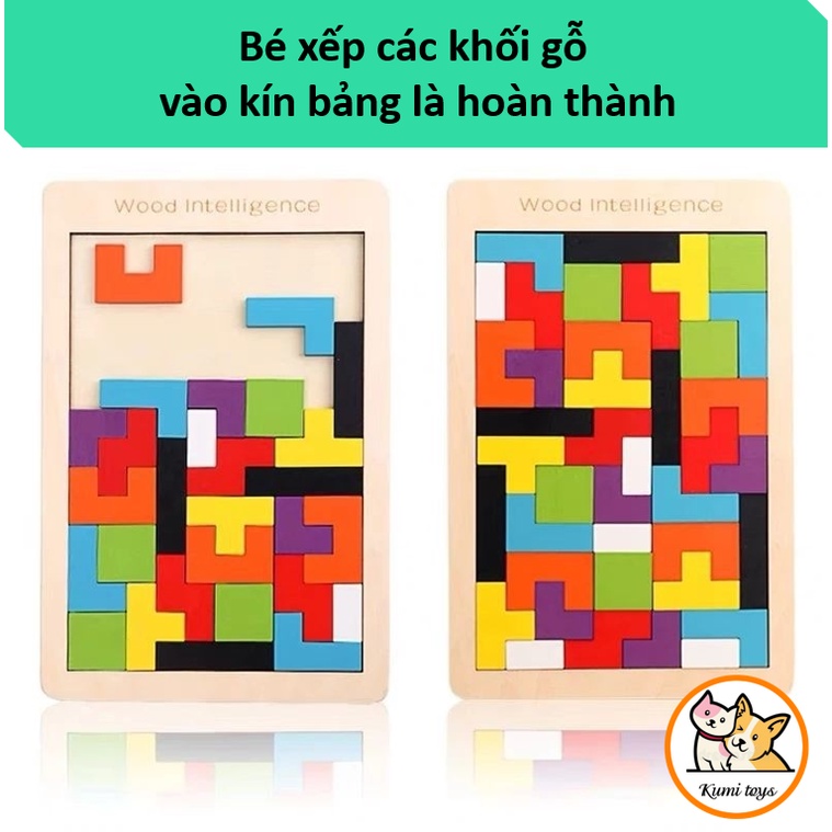 Đồ chơi xếp hình gạch tetris cỡ lớn cho bé thông minh Kumi toys