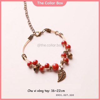 Vòng tay hạt gốm đỏ handmade xinh xắn - Mã VT003