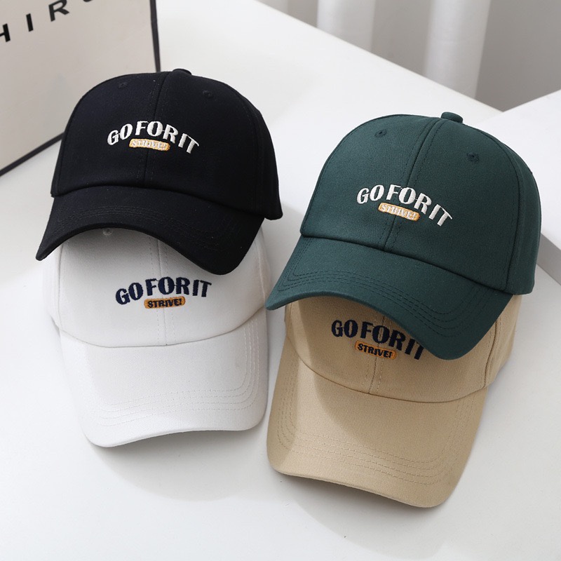 Mũ Lưỡi Trai Nón Kết Nhung Cao Cấp Thêu Chữ Goforit 485 Phong Cách Ulzzang Form Unisex Nam Nữ - Hazo