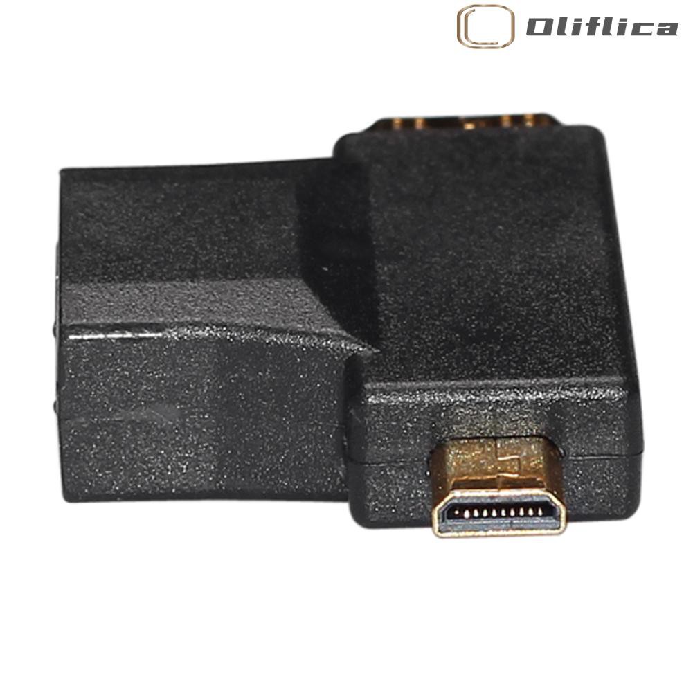 Mới Bộ Chuyển Đổi Hdmi 3 X Hdmi Sang Mini Micro Hdmi 2 Trong 1 90 Độ