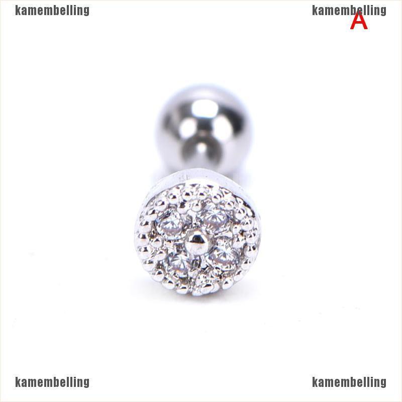 [KAM] Khuyên Xỏ Sụn Tai Helix Đính Kim Cương Giả Pha Lê Hình Hoa Mặt Tr