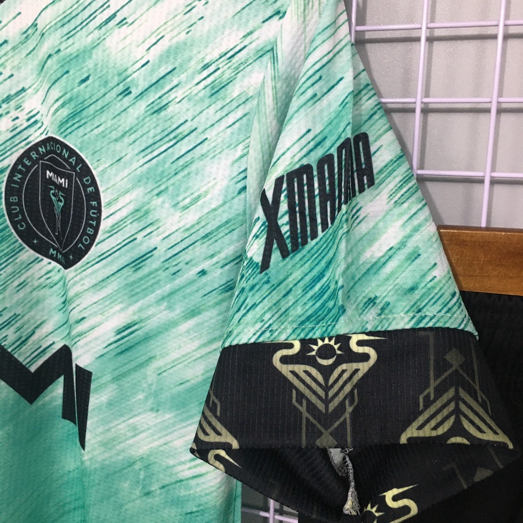 Bộ quần áo đá banh CLB inter Miami xanh ngọc 2023 thun mè cao cấp cận fex thái- FLG