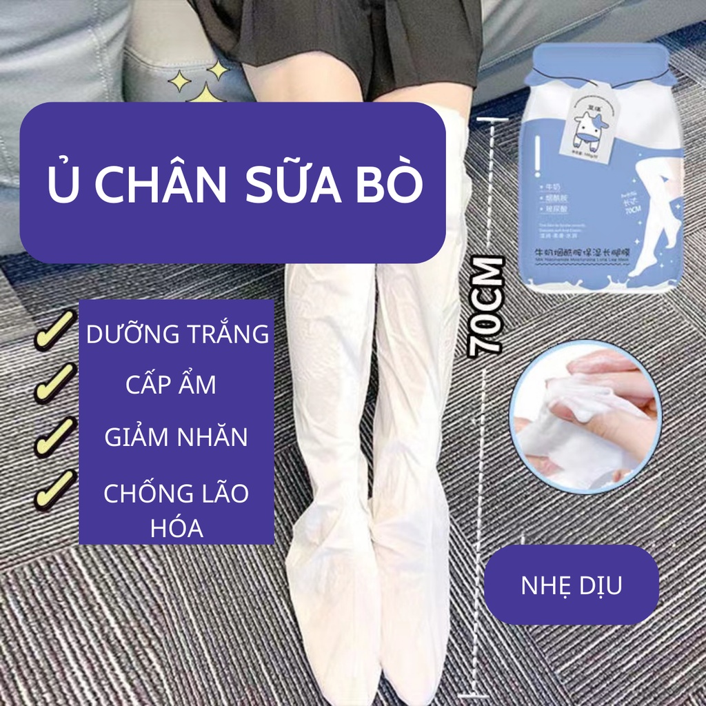 Mặt Nạ Tay Chân dài 70CM SỮA BÒ NIACINAMIDE Trắng Da Giảm Thâm Giảm Nhăn Mịn Màng - Vibesvietnam