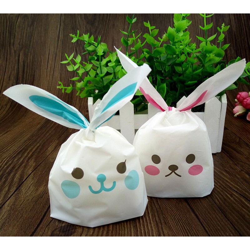 20pcs Rabbit Cookie Plastic Candy Biscuit Packaging Gift