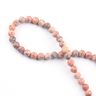 Chuỗi hạt đá tự nhiên in họa tiết da báo 4mm 6mm 8mm 10mm