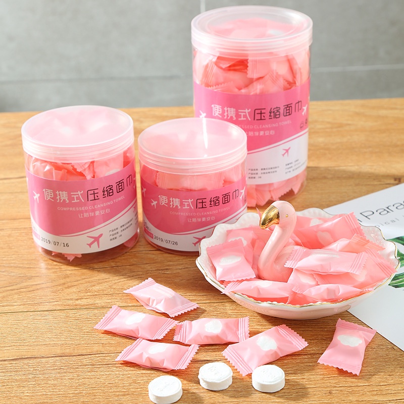 Khăn Giấy Nén Dạng Viên Kẹo Rất Tiện Khi Đi Du Lịch, Đi Chơi, Đi Làm, Đi Học (Set 10 Khăn)