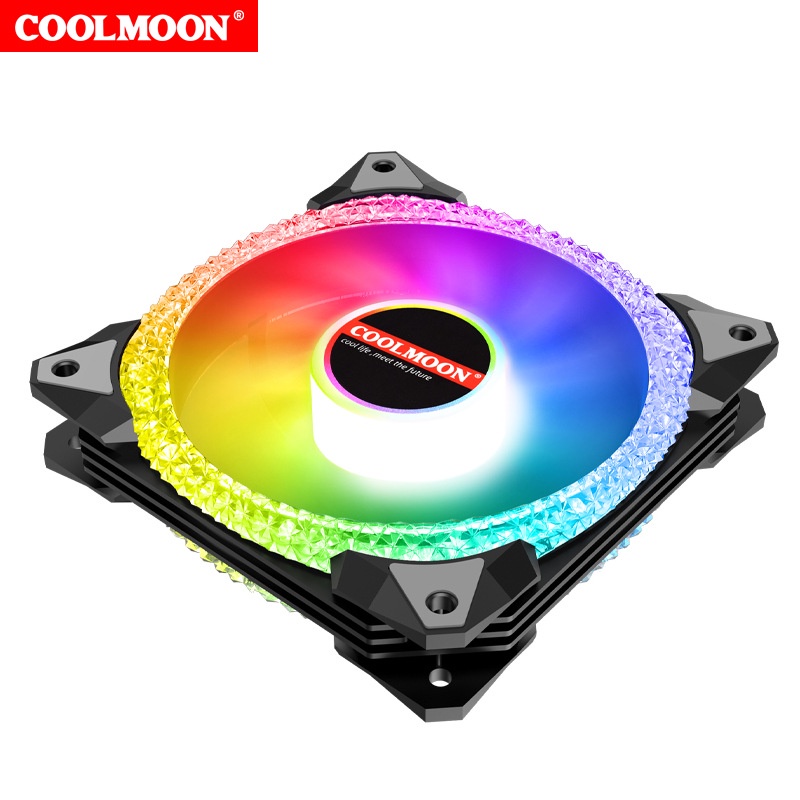 Quạt Tản Nhiệt, Fan Case Coolmoon AS2 New 2022 (Bộ 2-9 Fan + Hub Remote)