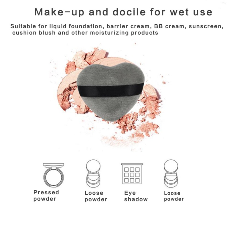 Mút Trang Điểm YOUYO Bằng Cotton Hình Trái Tim Kèm Dây Đeo Tiện Dụng