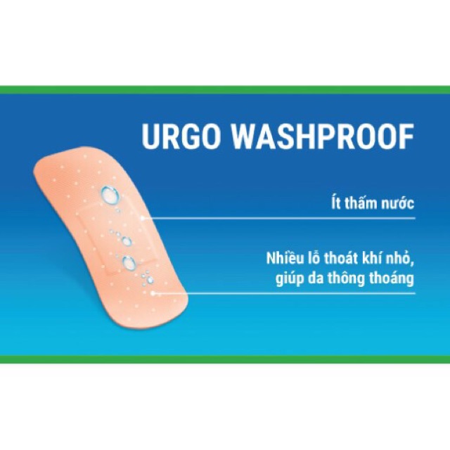 Băng cá nhân chống thấm Urgo Washproof Size Lớn (Hộp 30 miếng)