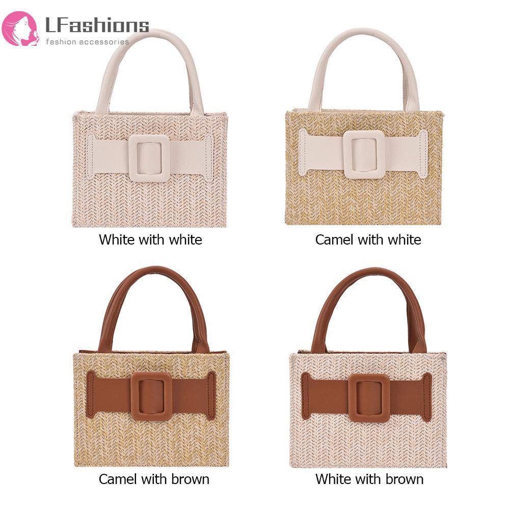 Women Fashion Elegant Straw Handbag Summer Shoulder Crossbody Bag Chain Totes