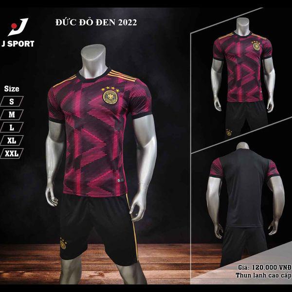 Áo đá banh, bóng đá tay ngắn ĐỨC màu hồng đen, in tên số theo yêu cầu