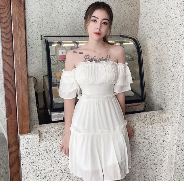 (CÓ SẴN TRẮNG) ĐẦM MIMI TRỄ VAI VẢI DÀY | BigBuy360 - bigbuy360.vn