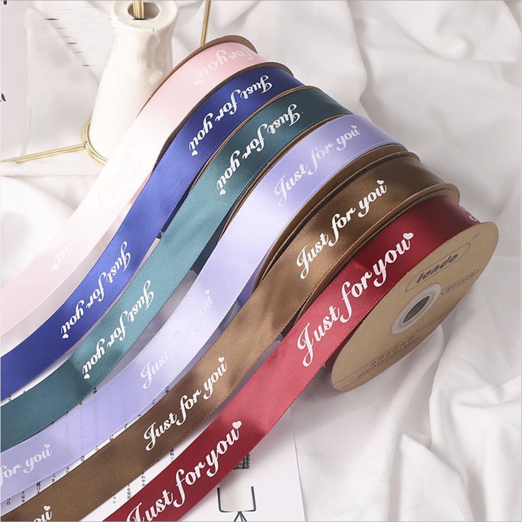 Cuộn Dây Ruy Băng 0.5M 2.5cm Màu Sắc Ngẫu Nhiên Dùng Làm Bó Hoa DIY