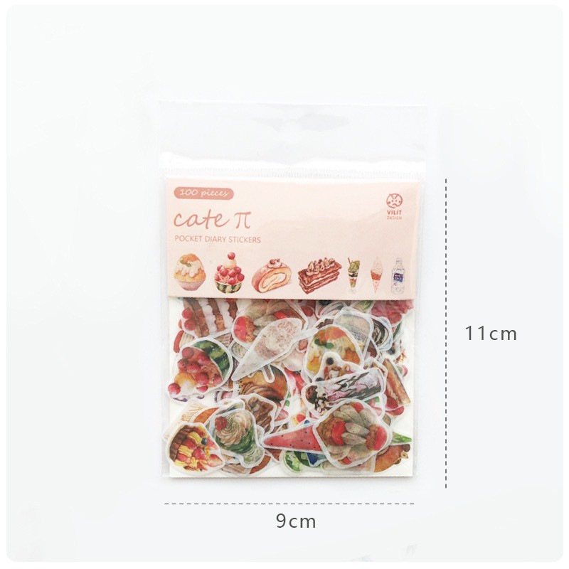 Set 100 miếng dán sticker cute họa tiết hoạt hình dùng để trang trí đa năng,nhãn dán sáng tạo ND23