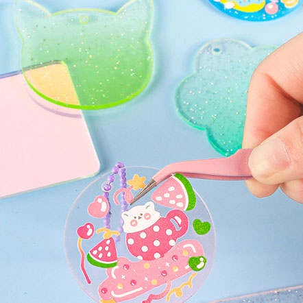 Set 69 / 280 / 398 Thẻ Ghi Chú Bằng Acrylic Trong Suốt Hình Thần Tượng Goo Sáng Tạo