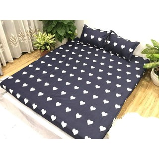 Bộ ga gối poly 1m5 rẻ nhất sài gòn mẫu trái tim