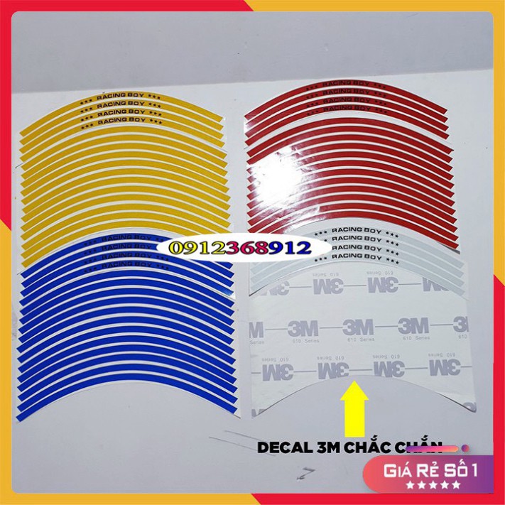 TEM PHẢN QUANG RCB (3M) DÁN MÂM XE MÁY –OTO ( GIÁ 1 BỘ)