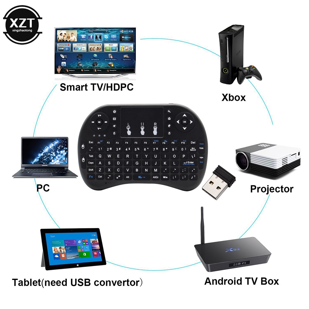 Bàn PhíM i8 TíCh HợP ChuộT Bay TiếNg Anh 2.4GHz Không Dây Cho TV Box H96