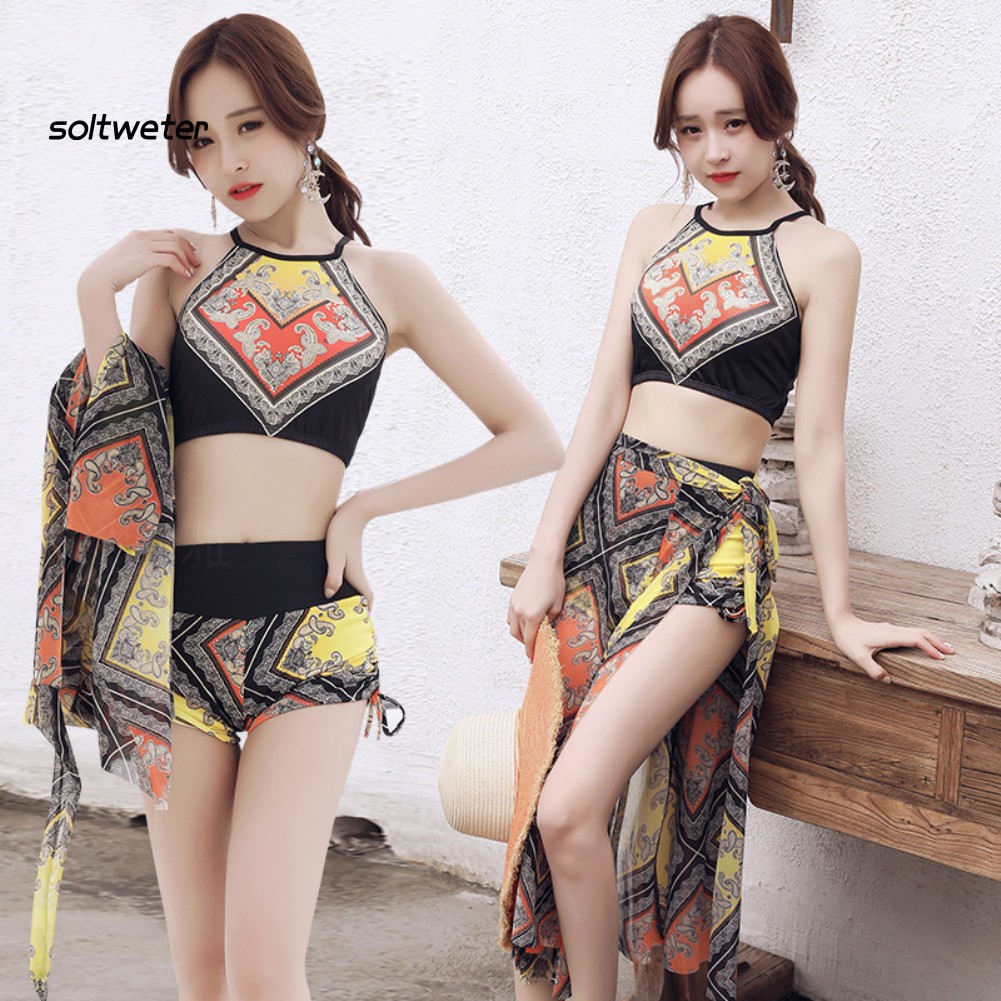 Set Đồ Tắm Trơn Màu Hở Lưng Quyến Rũ Dành Cho Nữ