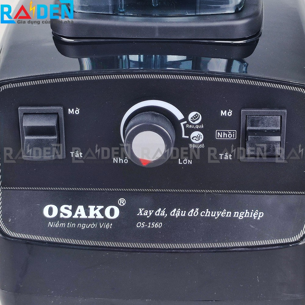 Máy xay sinh tố 1450W Osako OS-1560 với cối nhựa kháng vỡ 2Lit, socket bọc cao su không bị mài mòn