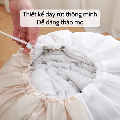 Túi đựng chăn màn 🎁 Túi vải đựng quần áo chăn mền chống thấm nước có dây rút hình trụ đa năng giá rẻ bền đẹp