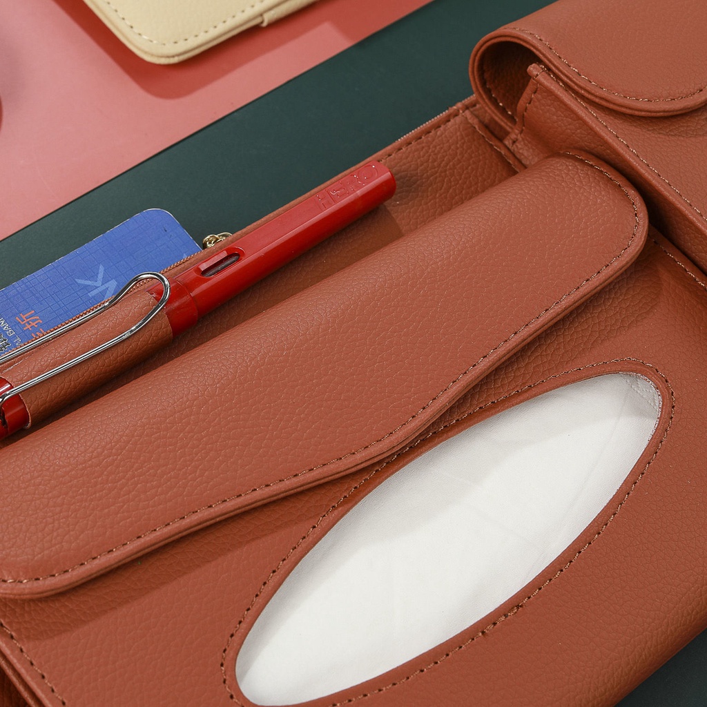 Giá Nhà Máy] Hộp Đựng Khăn Giấy Treo Tấm Che Nắng Đa Năng Cho Xe Hơi