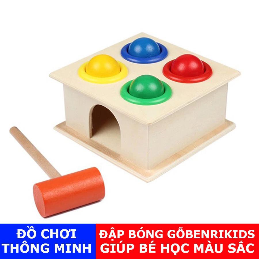 Đồ Chơi Hộp Đập Bóng Trơn Bằng Gỗ Benrikids Rèn Luyện Sức Mạnh Tay