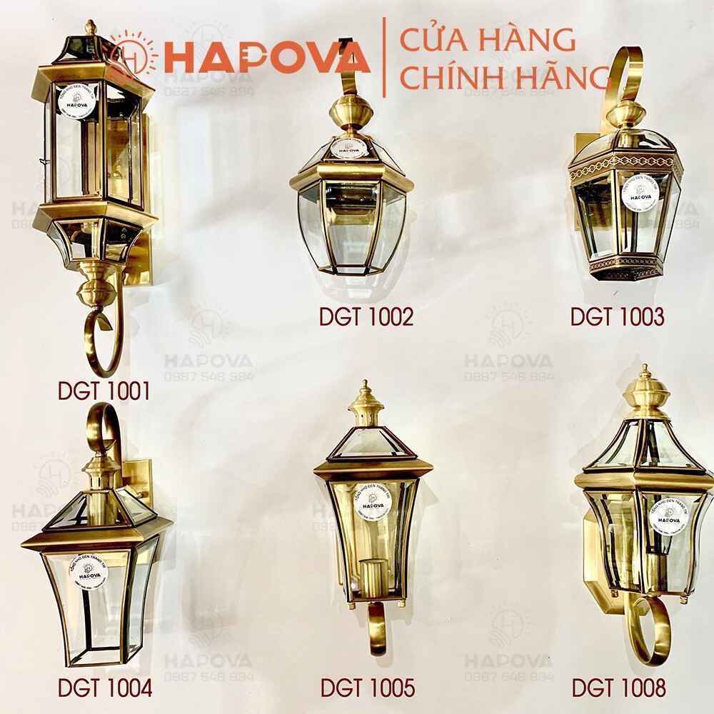 Đèn treo tường, đèn gắn tường cao cấp bằng Đồng HAPOVA LEONA 1002