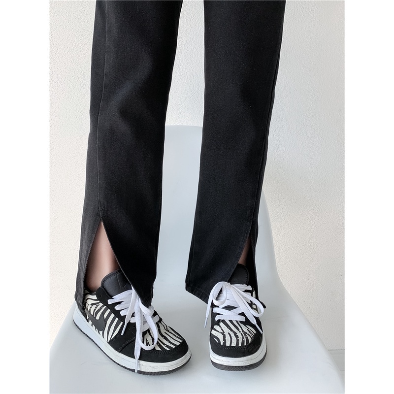 Quần jean lưng cao dáng rộng phong cách thời trang hàn quốc