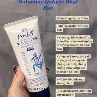 Sữa Rửa Mặt Ý Dĩ Hatomugi Naturie Nhật Bản 130GR