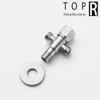Van chia nước inox 304 TOP R, van giảm áp - Van chia 2 đường nước có khóa