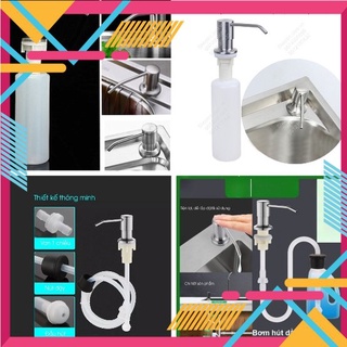 Vòi hút nước rửa chén kèm dây - bình đựng xà phòng gắn chậu rửa chén, bát
