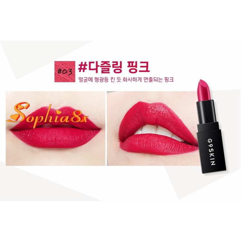 Son thỏi lì Hàn Quốc G9Skin First Lip Stick 02 Dry Rose 3.5g