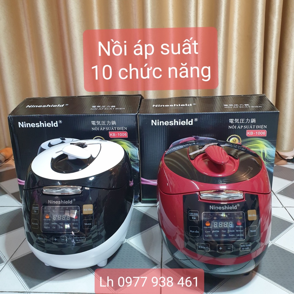 Nồi hầm áp suất đa năng thông minh Nineshield 4L, Nồi nồi cơm điện 10 chức năng chính hãng bảo hành 12 tháng