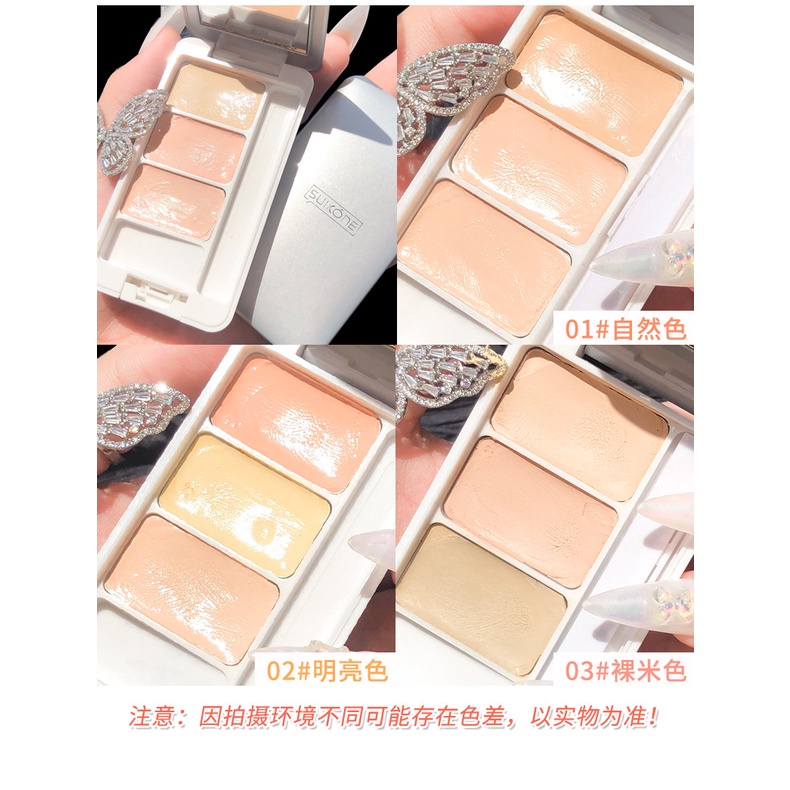 Kem Che Khuyết Điểm Ba Màu SUIKONE, Làm Sáng Và Phục Hồi, Che Các Vết Nám Trên Khuôn Mặt, Vết Mụn, Quầng Thâm Và Nước Mắt | BigBuy360 - bigbuy360.vn