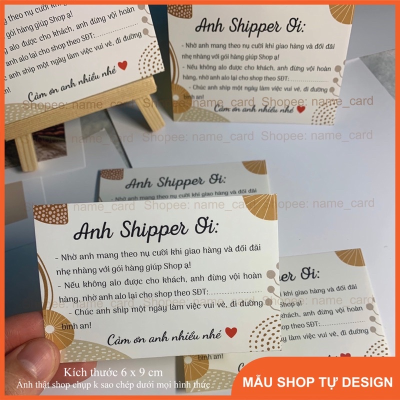 Tem dán cảm ơn anh shipper dùng để dán ngoài gói hàng kích thước 6x9 cm